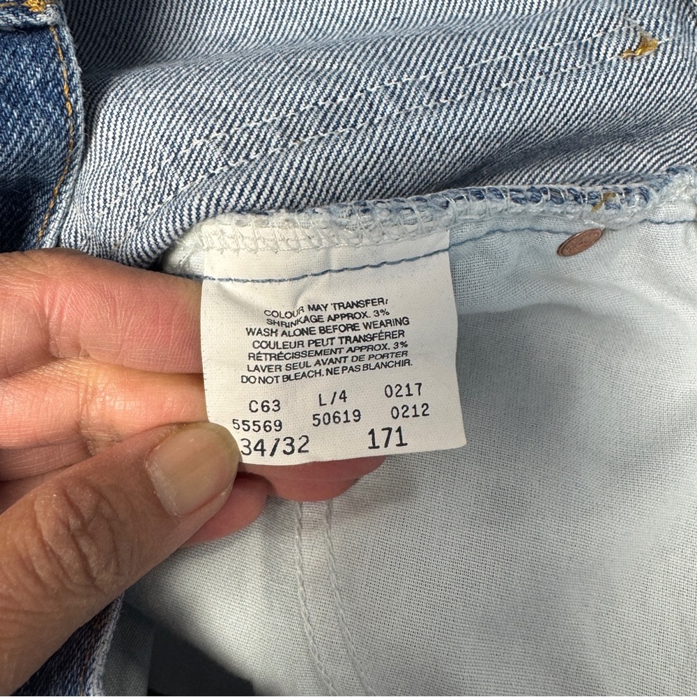 Vintage Levi's 90s Orange Tab Classic Blue Denim Jeans Straight Leg Size 34x32 - Picture 13 of 15